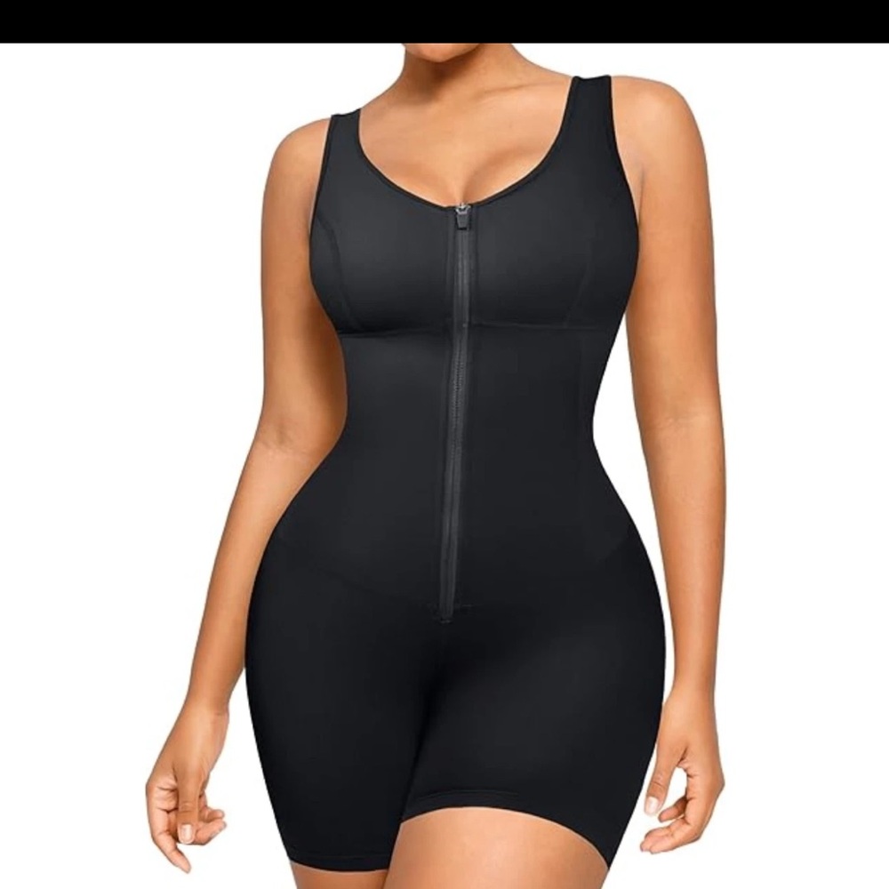 NWT Shapellx Black Shapewear  Compression Bodysuit Tummy Control Women’s Size M